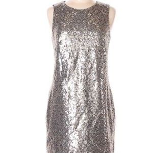 Banana Republic Silver Gold Sequins Cocktail Dress